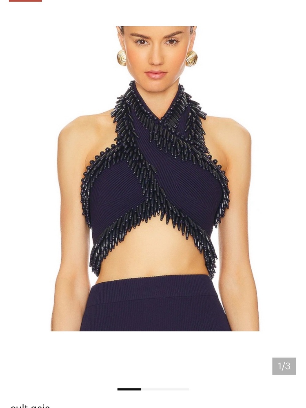 Clara crop top in evening blue almost dark purple